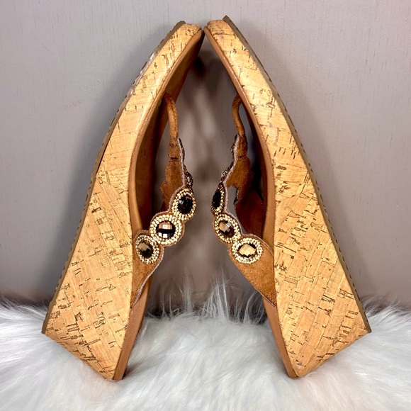 SKECHERS  Cork Style Wedge Thong Sandal - Picture 8 of 15